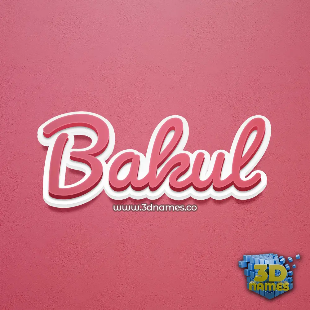 bakul in Red Scribble style - 3D name wallpaper