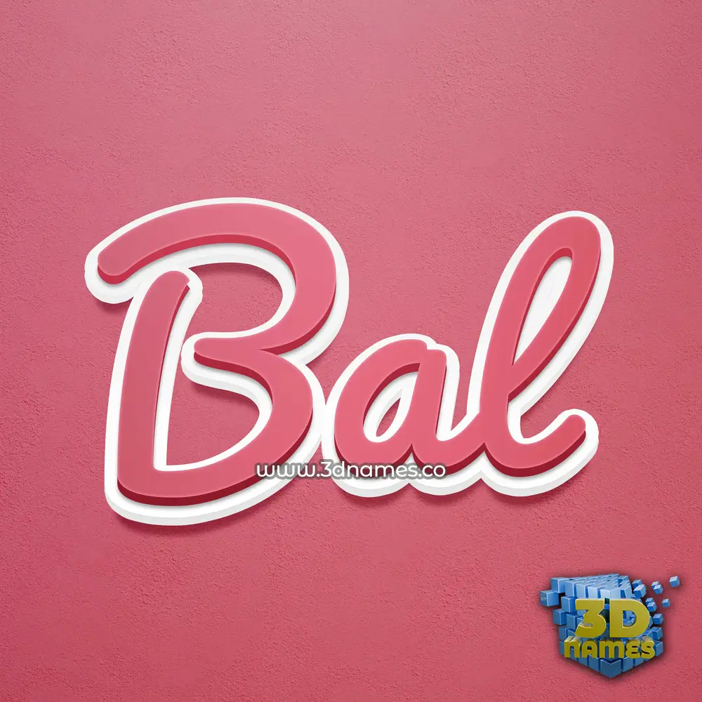 bal in Red Scribble style - 3D name wallpaper