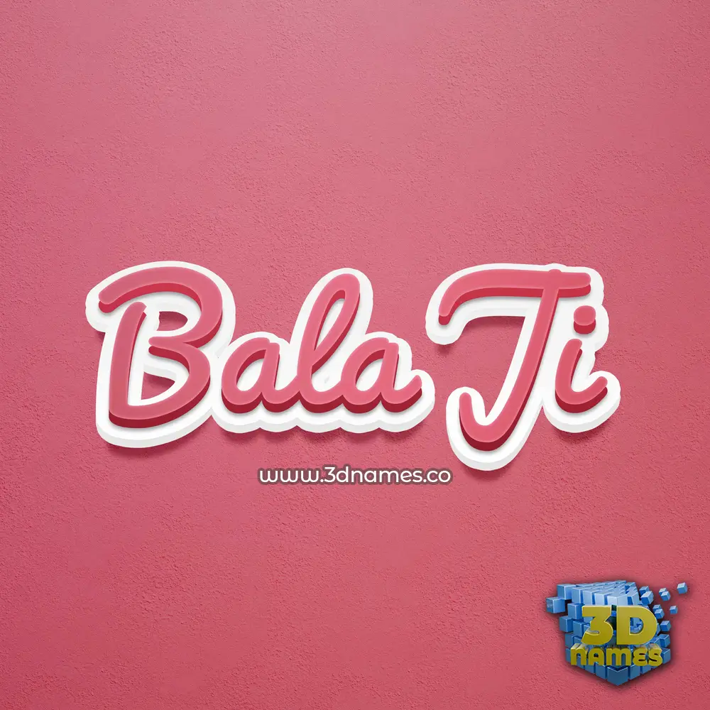 bala ji in Red Scribble style - 3D name wallpaper