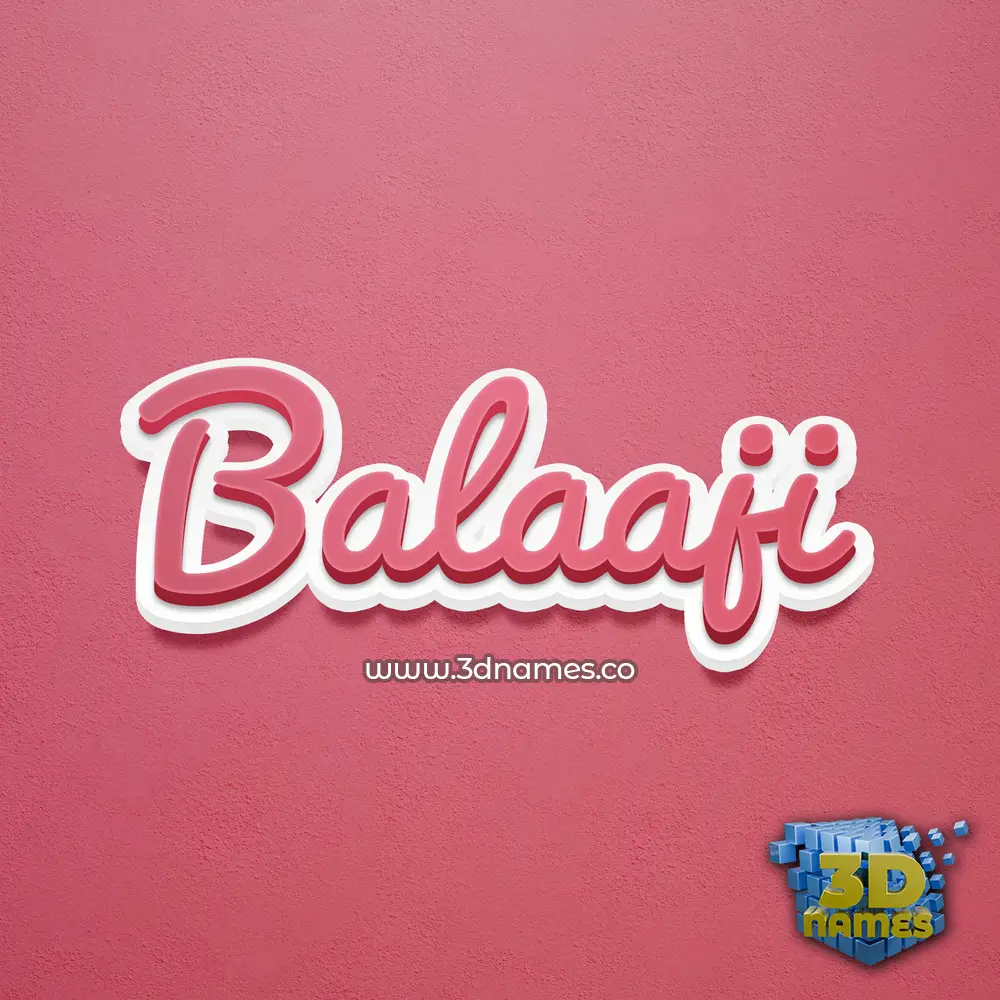 balaaji in Red Scribble style - 3D name wallpaper