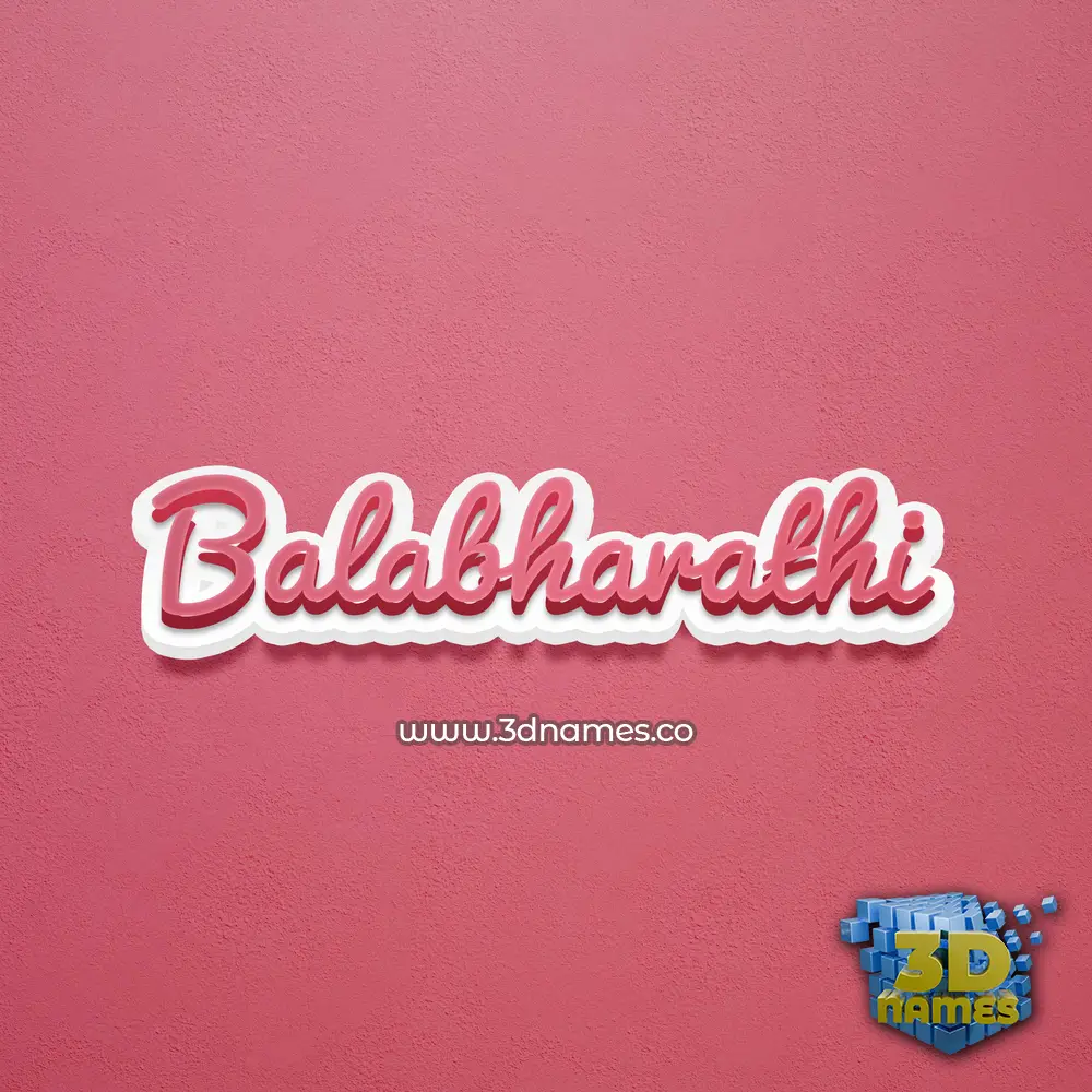balabharathi in Red Scribble style - 3D name wallpaper
