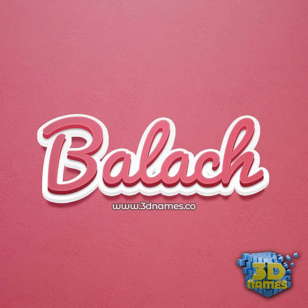 balach in Red Scribble style - 3D name wallpaper