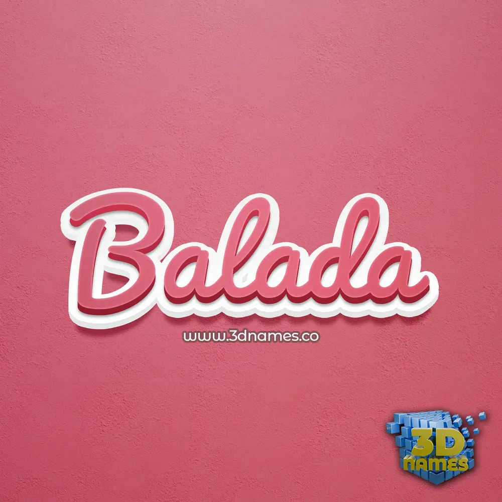 balada in Red Scribble style - 3D name wallpaper