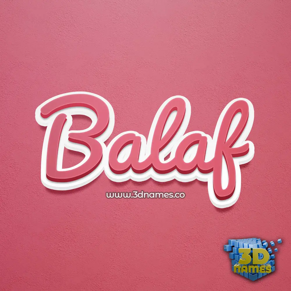 balaf in Red Scribble style - 3D name wallpaper