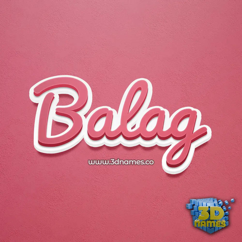 balag in Red Scribble style - 3D name wallpaper