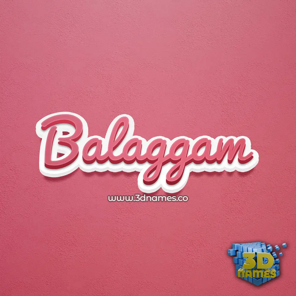 balaggam in Red Scribble style - 3D name wallpaper