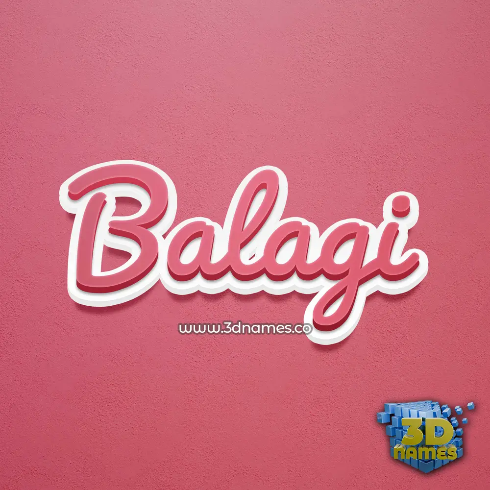 balagi in Red Scribble style - 3D name wallpaper