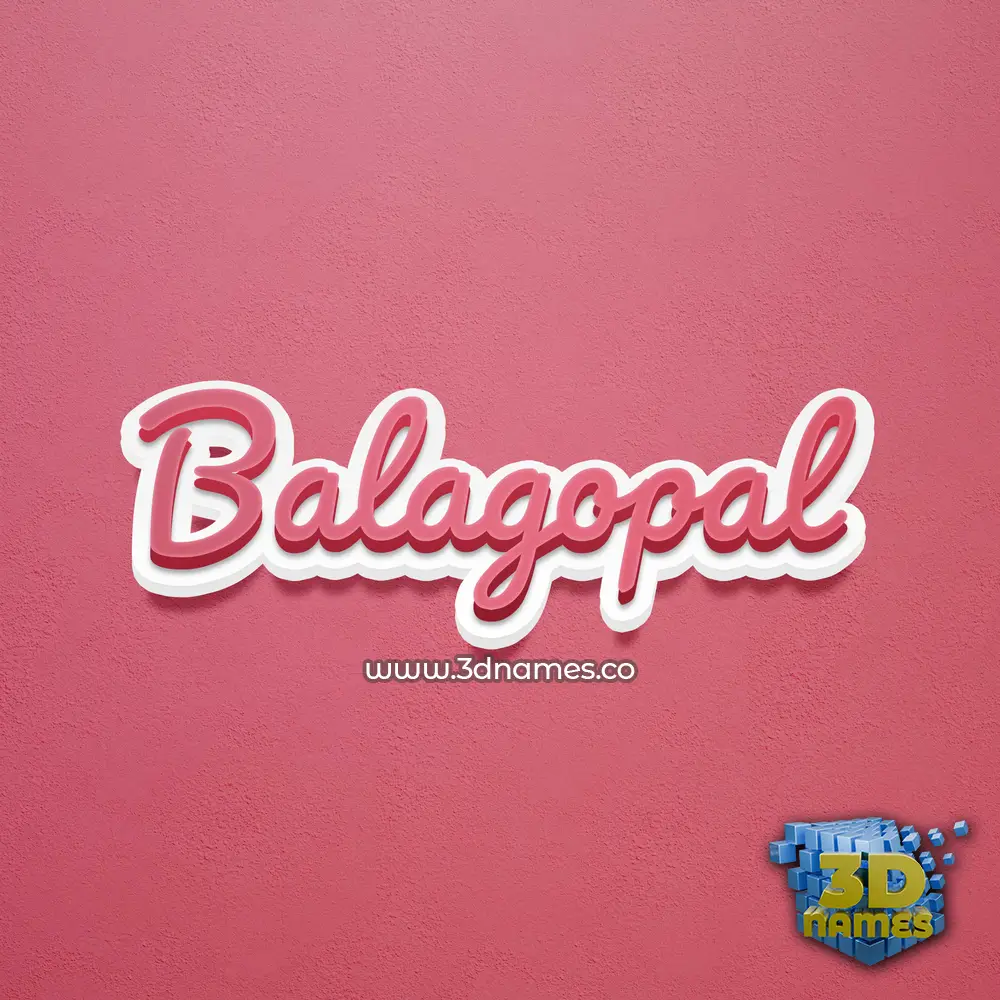 balagopal in Red Scribble style - 3D name wallpaper