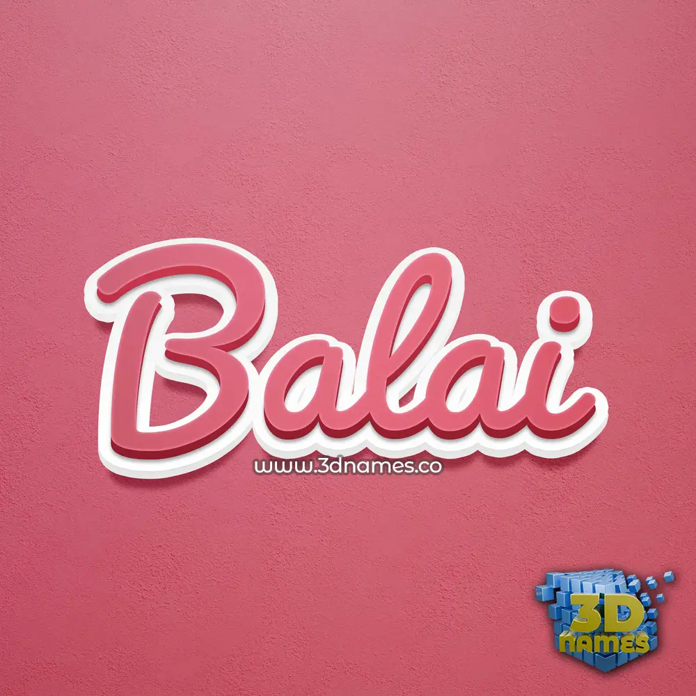 balai in Red Scribble style - 3D name wallpaper