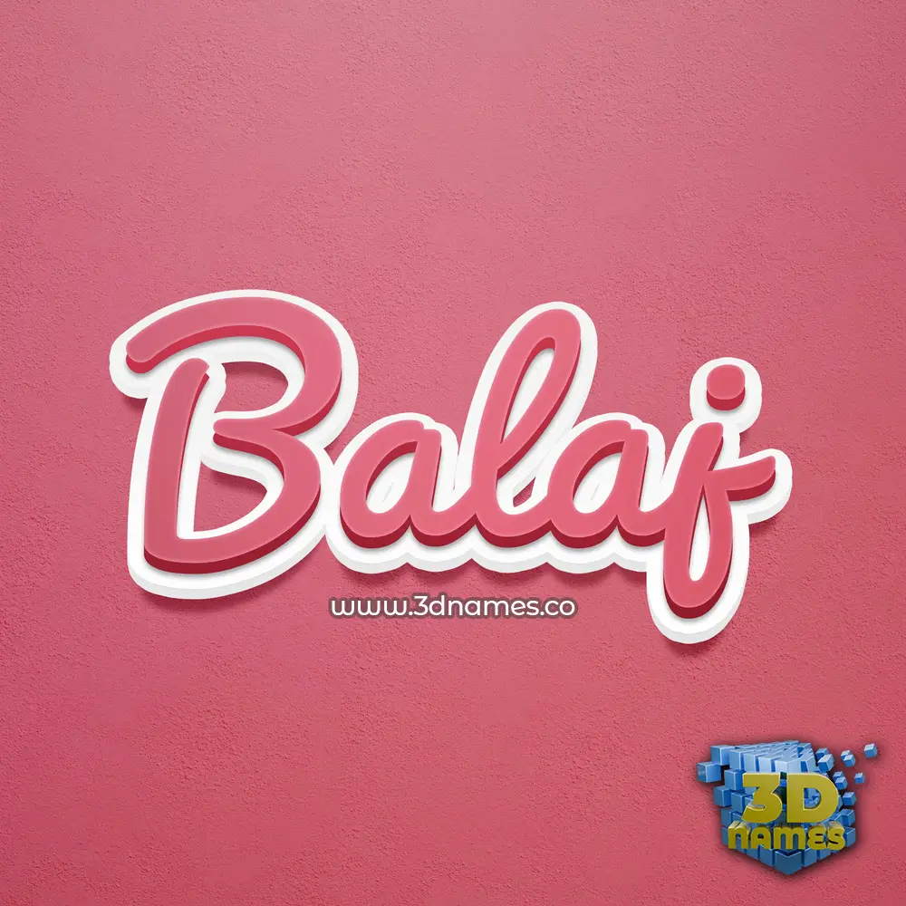 balaj in Red Scribble style - 3D name wallpaper
