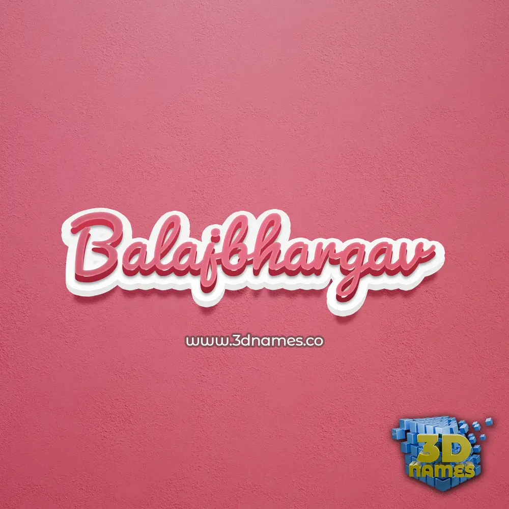 balajbhargav in Red Scribble style - 3D name wallpaper