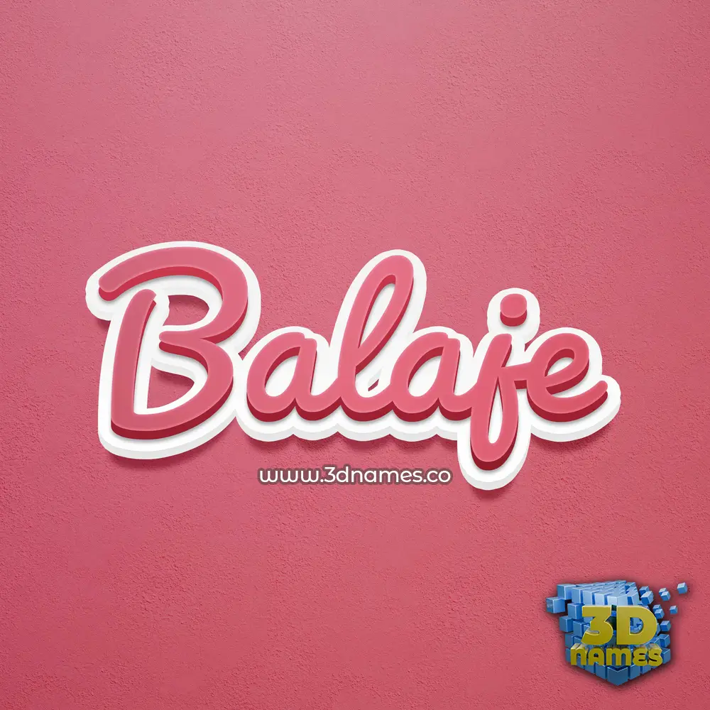 balaje in Red Scribble style - 3D name wallpaper