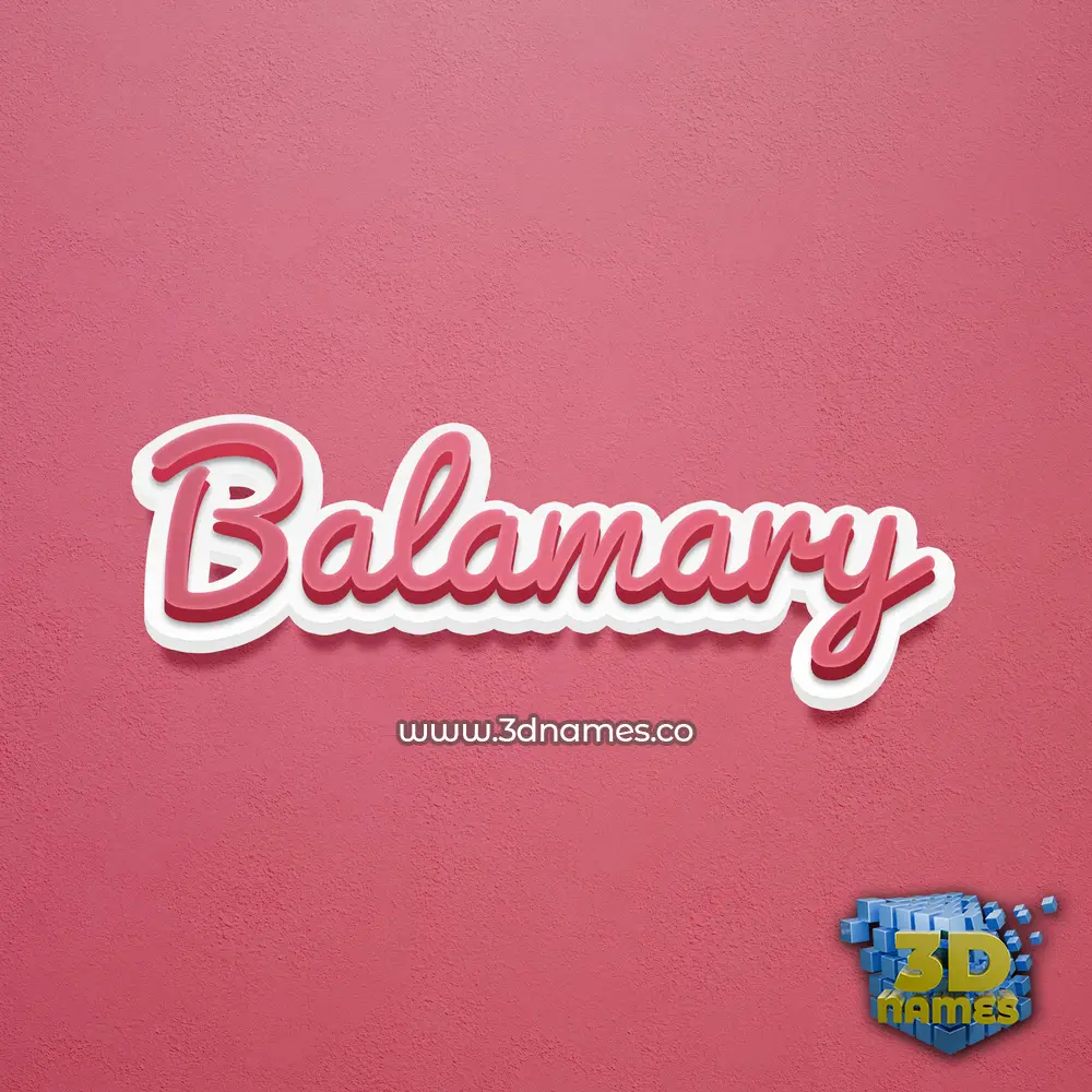 balamary in Red Scribble style - 3D name wallpaper
