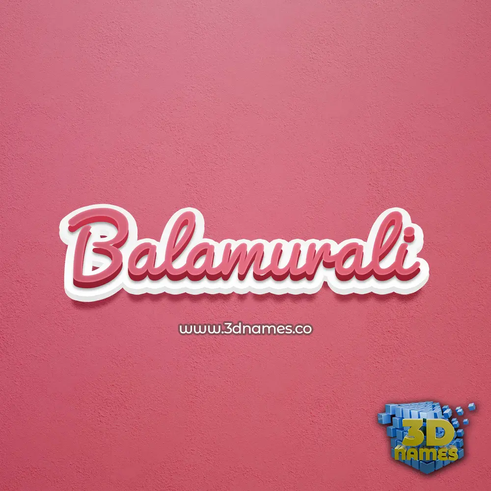 balamurali in Red Scribble style - 3D name wallpaper