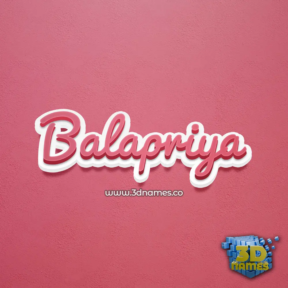 balapriya in Red Scribble style - 3D name wallpaper