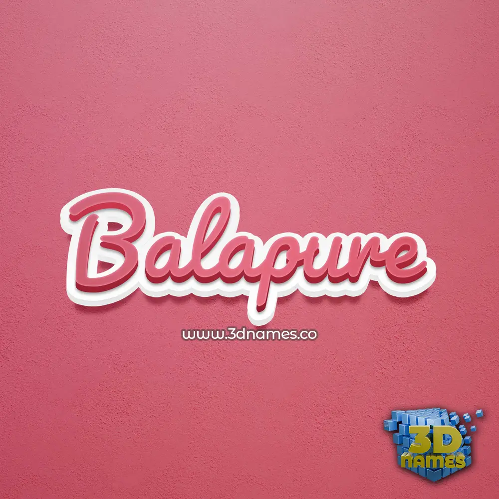 balapure in Red Scribble style - 3D name wallpaper