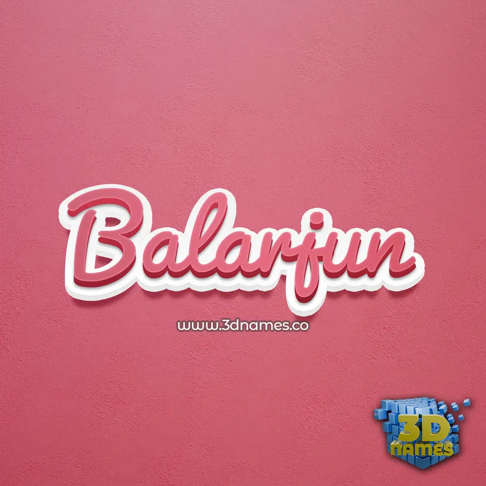 balarjun in Red Scribble style - 3D name wallpaper
