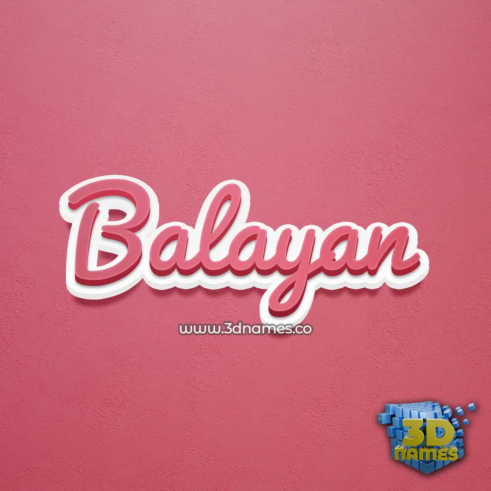 balayan in Red Scribble style - 3D name wallpaper