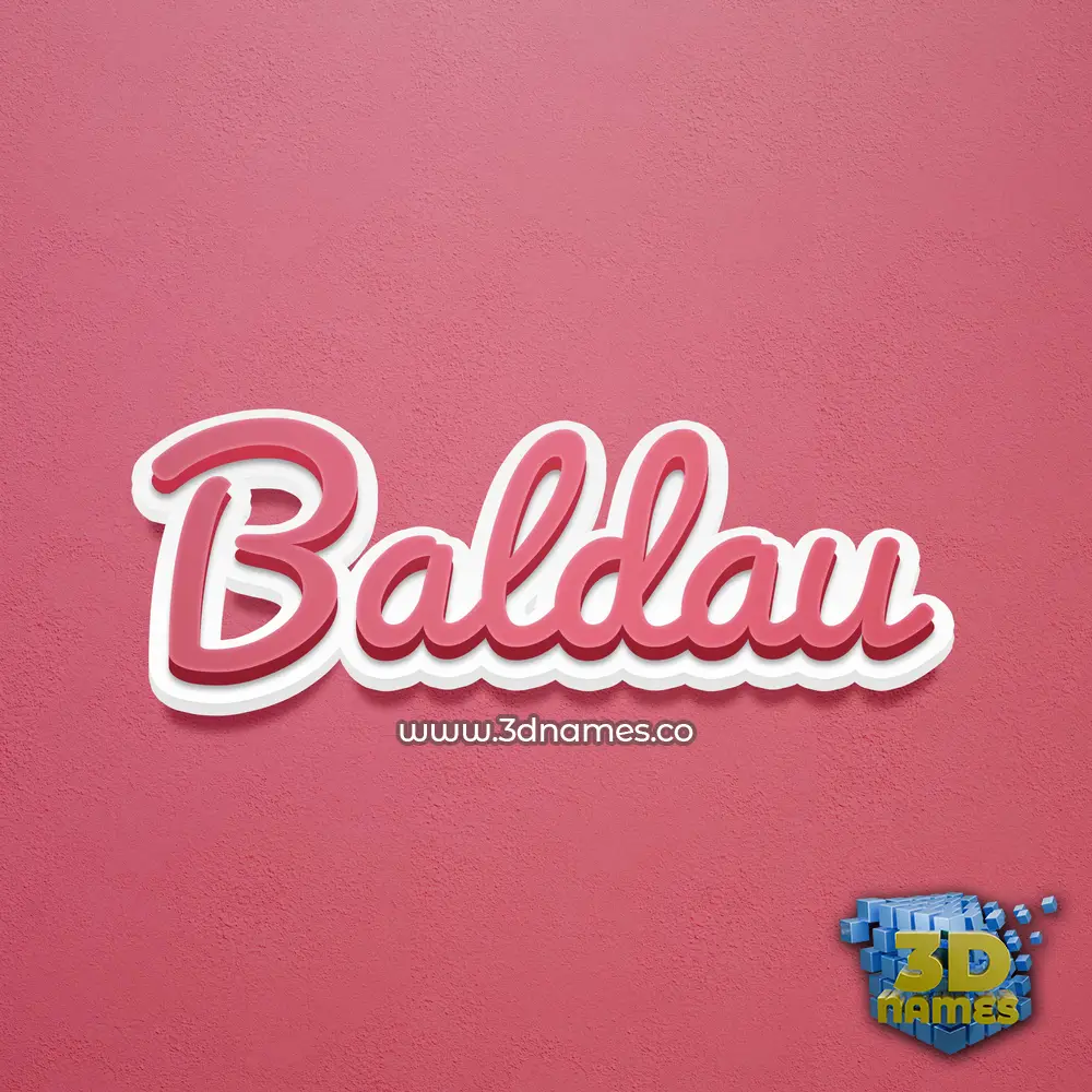 baldau in Red Scribble style - 3D name wallpaper