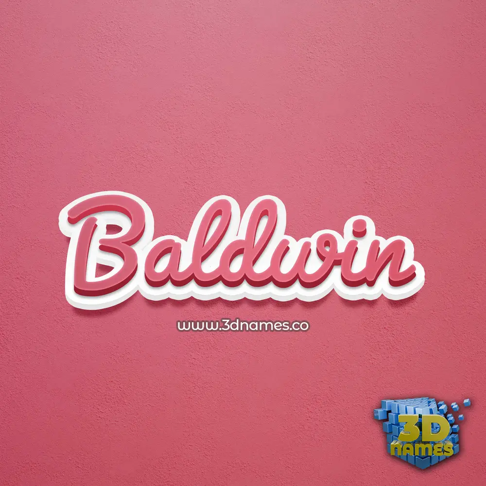 baldwin in Red Scribble style - 3D name wallpaper