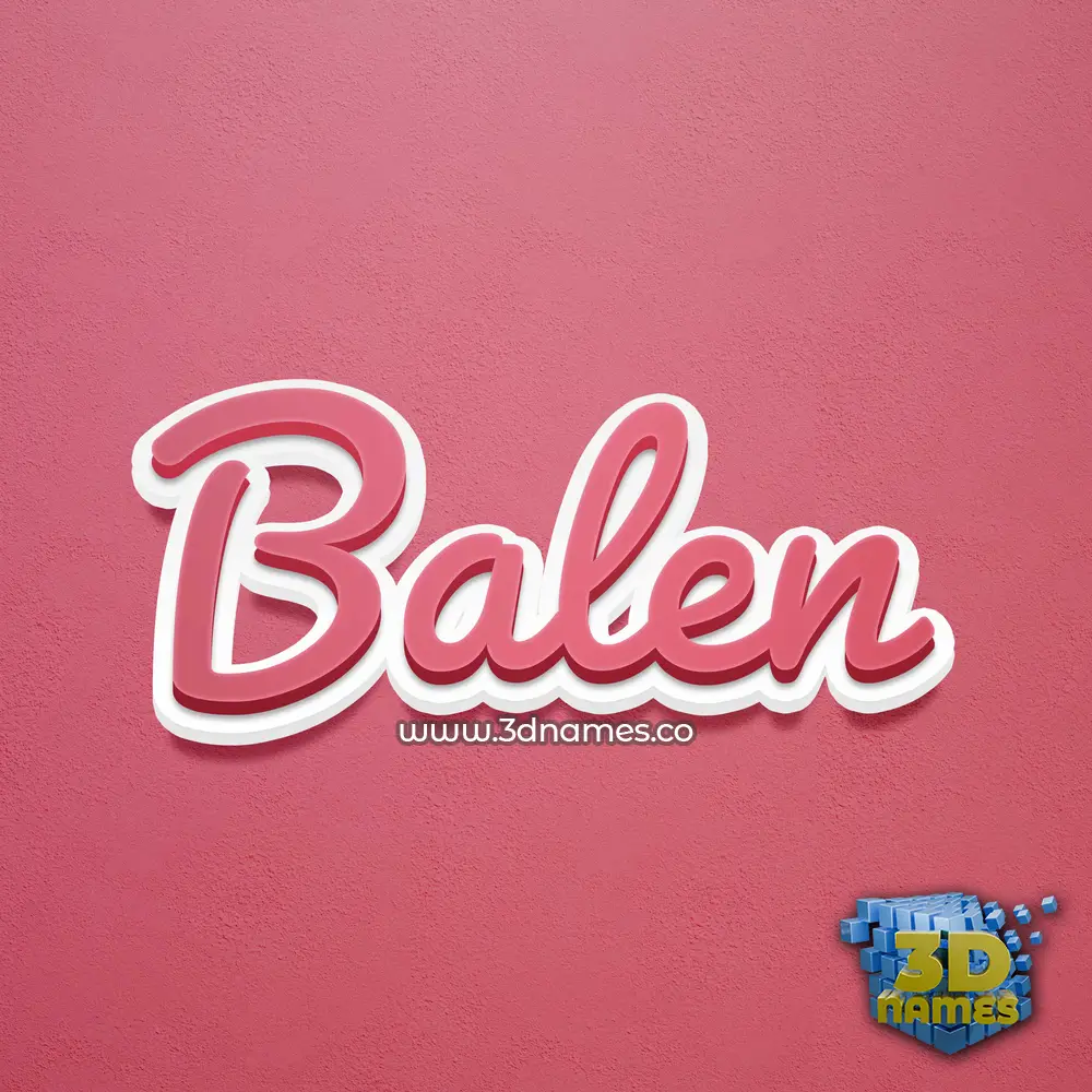 balen in Red Scribble style - 3D name wallpaper