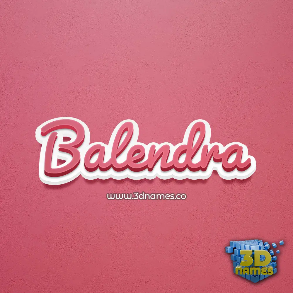 balendra in Red Scribble style - 3D name wallpaper