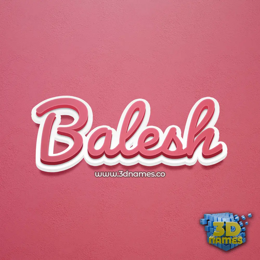 balesh in Red Scribble style - 3D name wallpaper