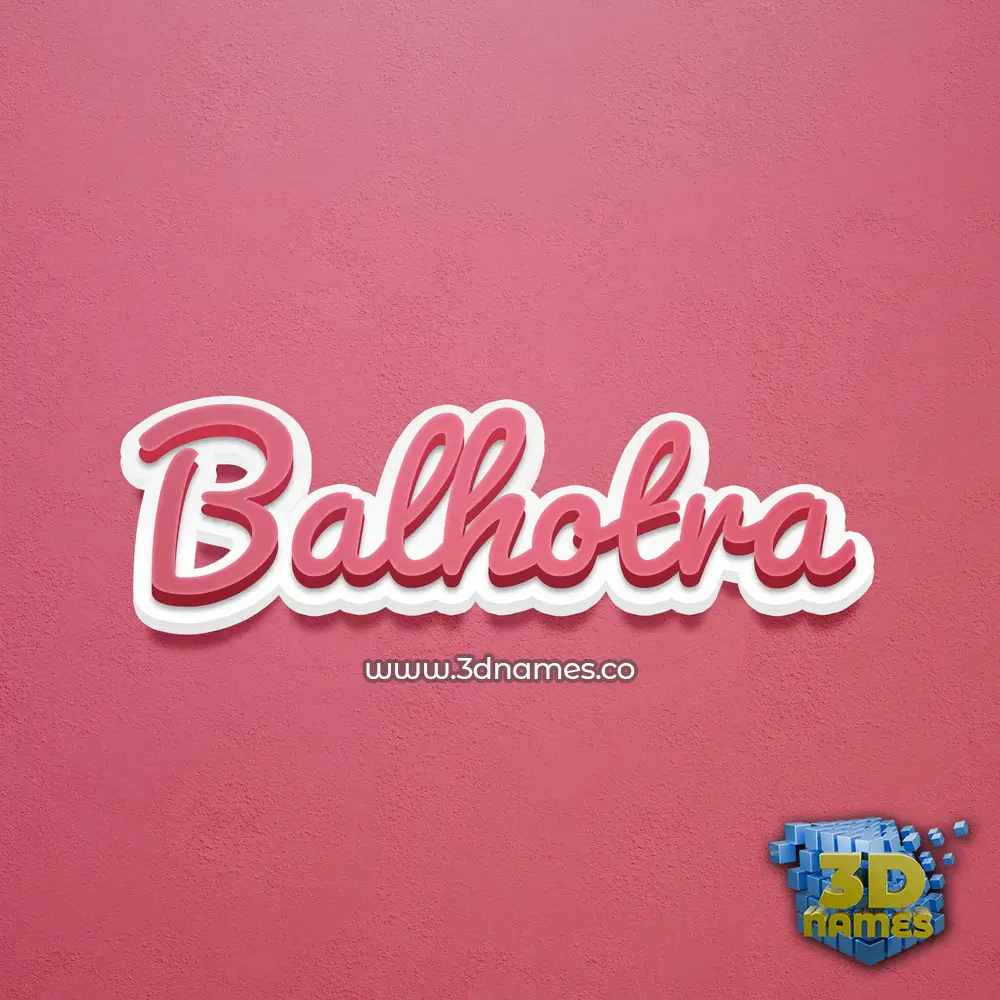 balhotra in Red Scribble style - 3D name wallpaper