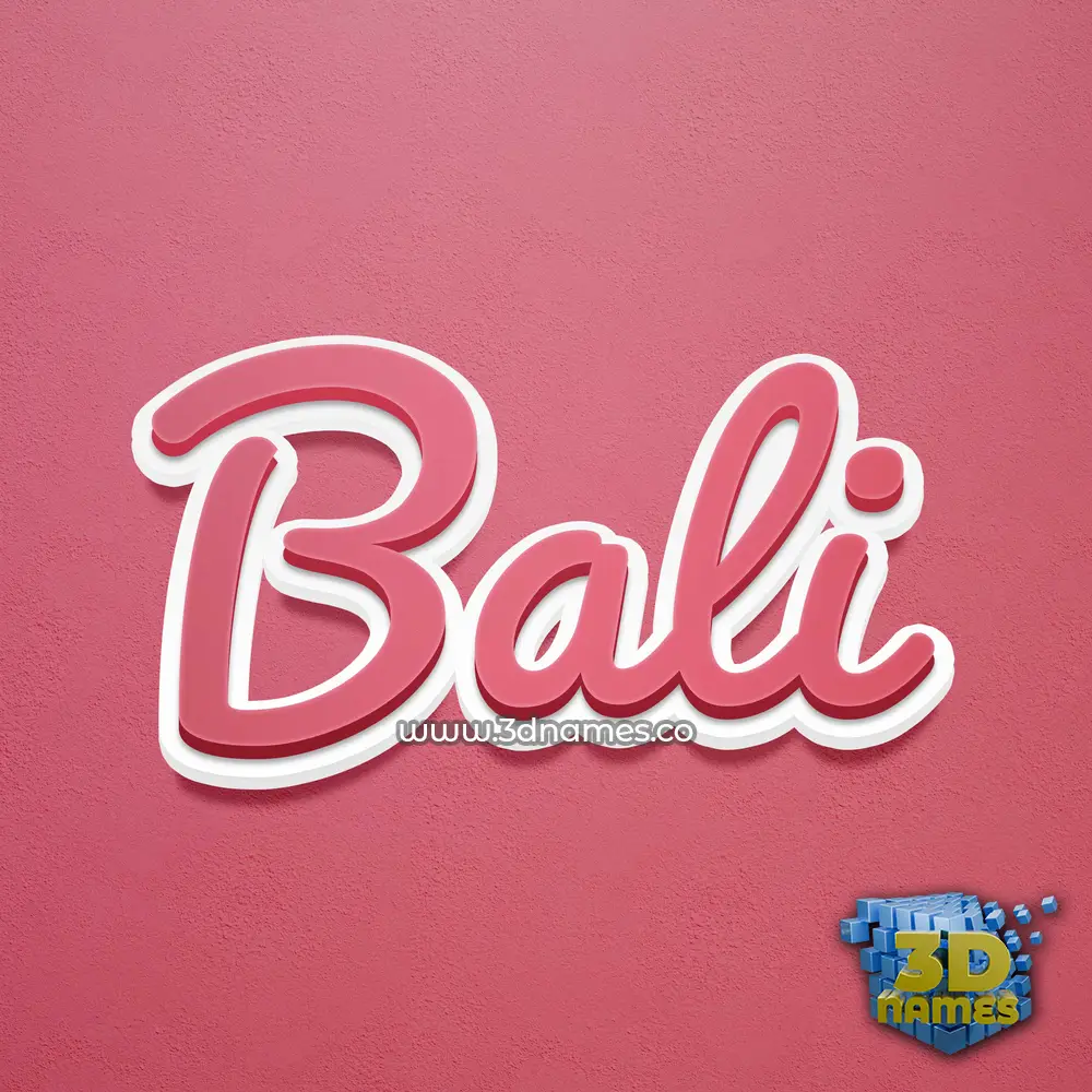 bali in Red Scribble style - 3D name wallpaper