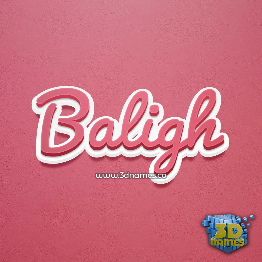 baligh in Red Scribble style - 3D name wallpaper