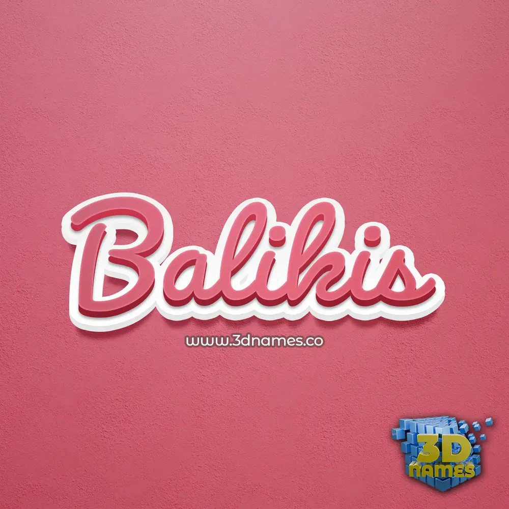 balikis in Red Scribble style - 3D name wallpaper