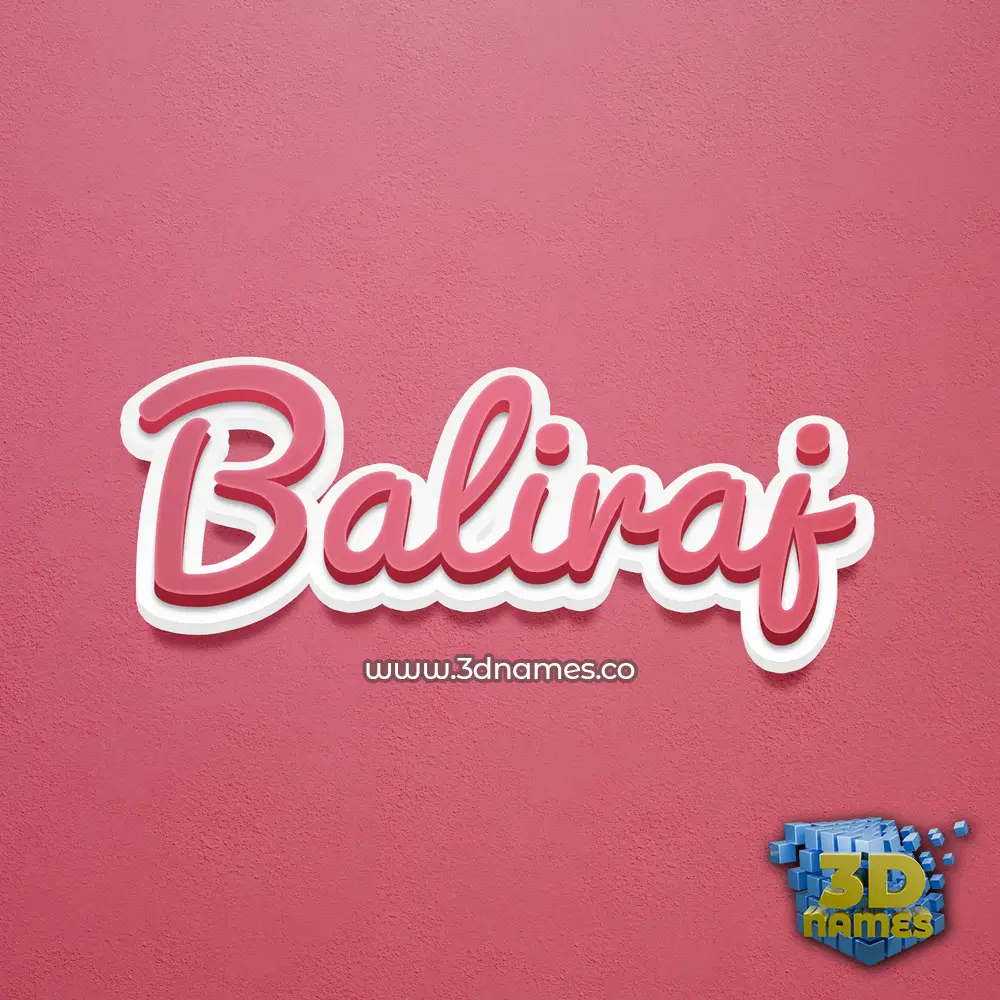 baliraj in Red Scribble style - 3D name wallpaper