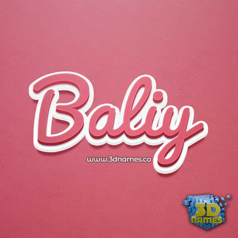 baliy in Red Scribble style - 3D name wallpaper