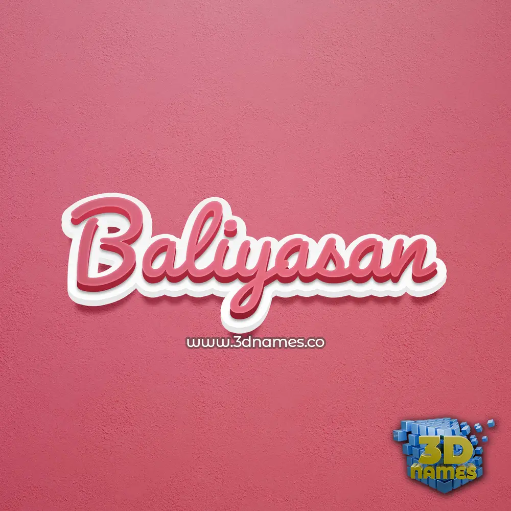 baliyasan in Red Scribble style - 3D name wallpaper