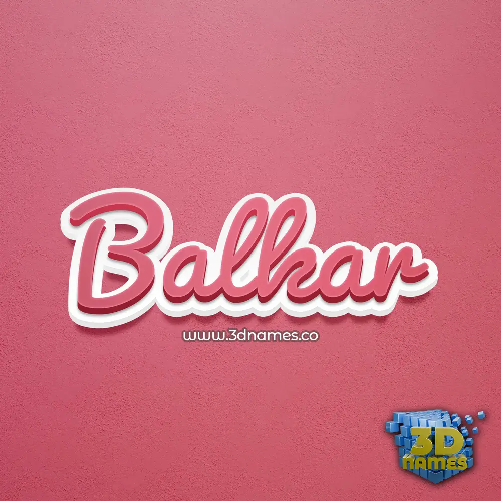 balkar in Red Scribble style - 3D name wallpaper