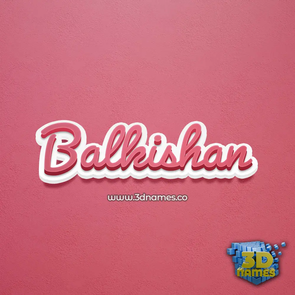 balkishan in Red Scribble style - 3D name wallpaper