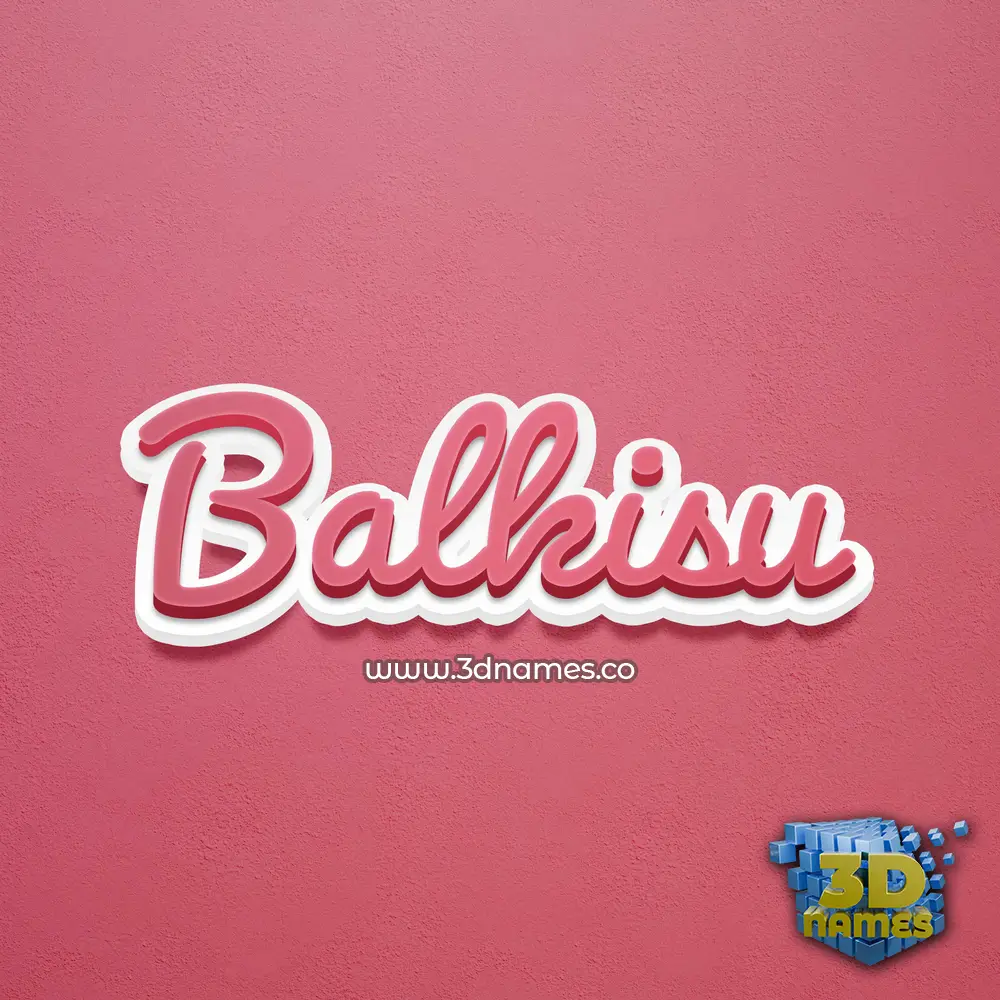 balkisu in Red Scribble style - 3D name wallpaper
