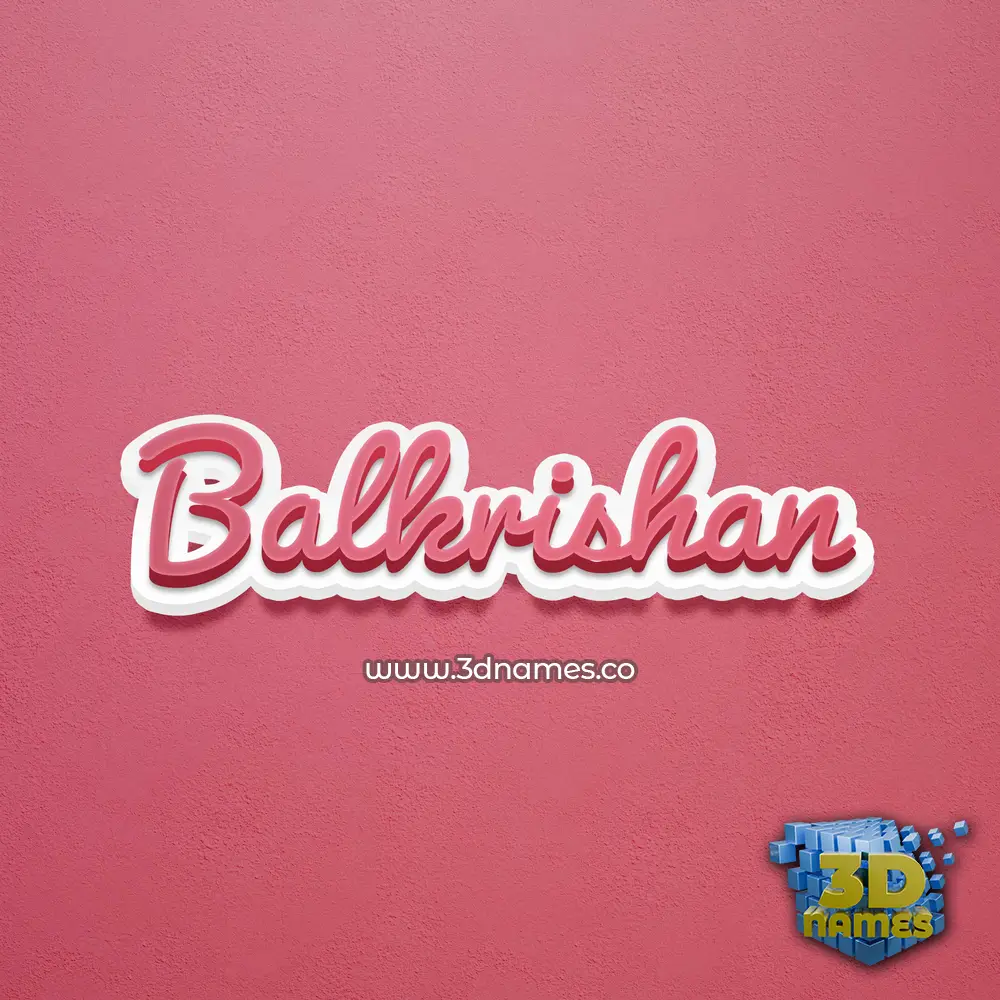 balkrishan in Red Scribble style - 3D name wallpaper
