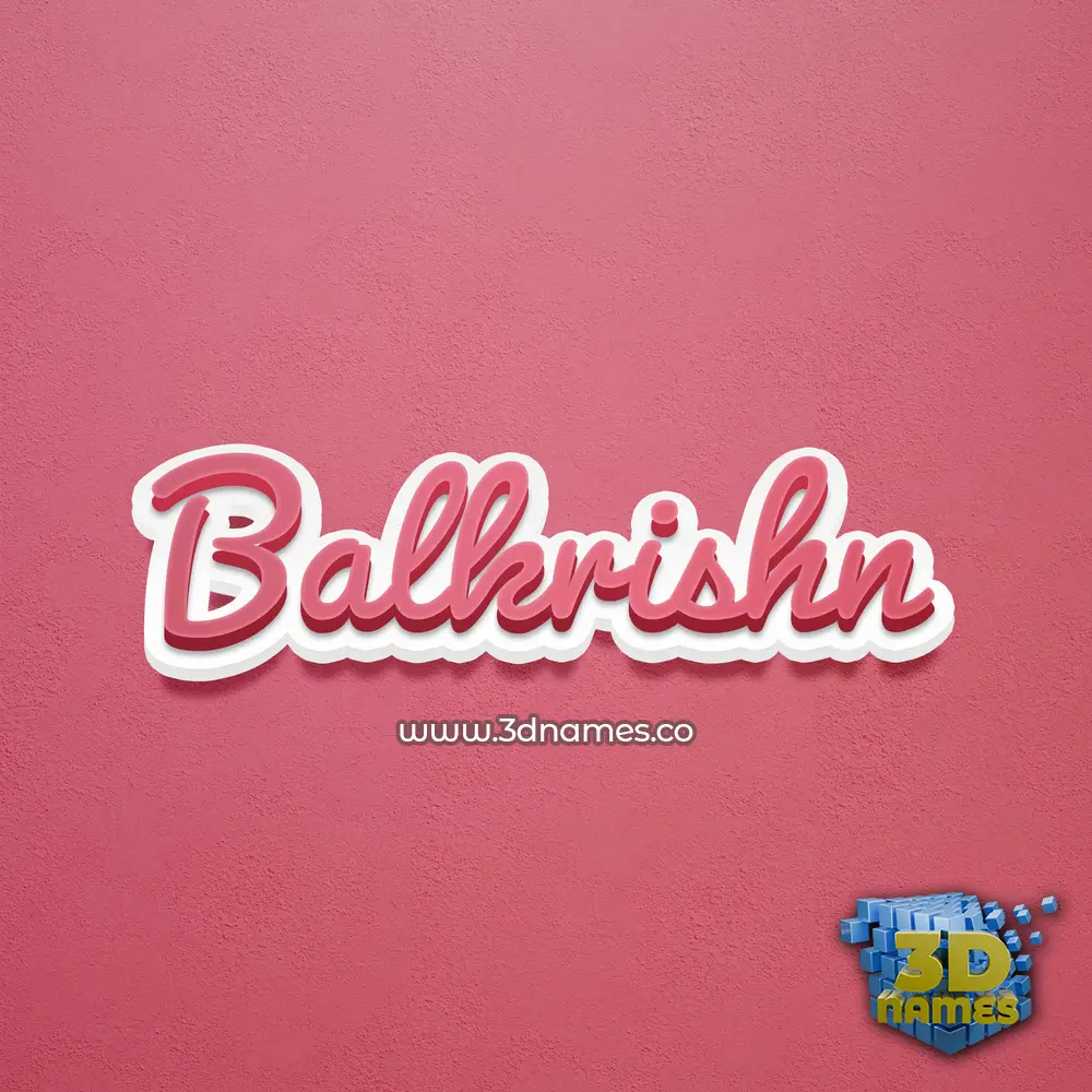 balkrishn in Red Scribble style - 3D name wallpaper