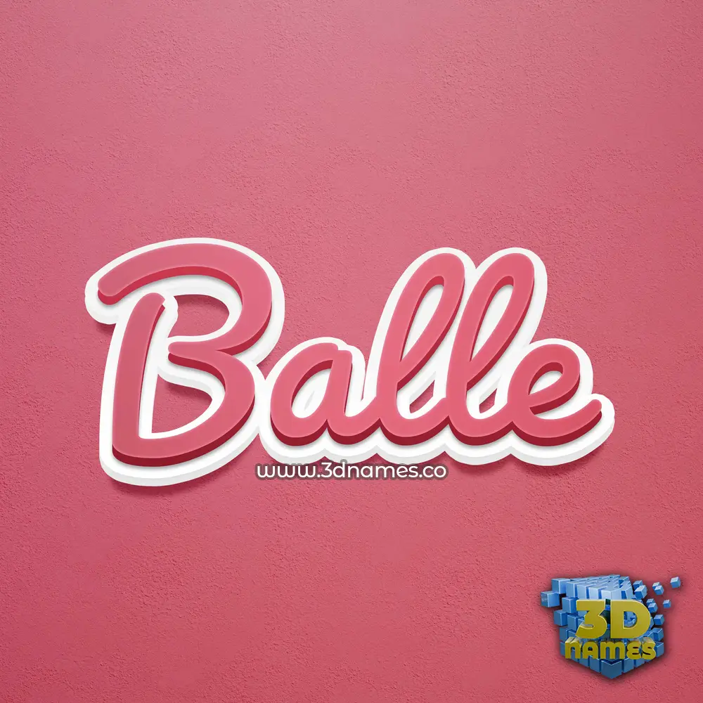 balle in Red Scribble style - 3D name wallpaper