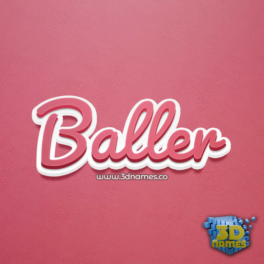 baller in Red Scribble style - 3D name wallpaper