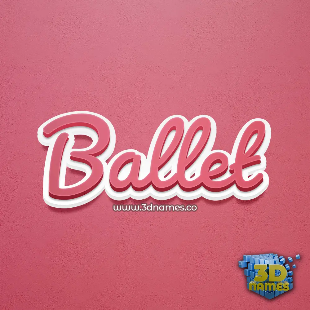 ballet in Red Scribble style - 3D name wallpaper