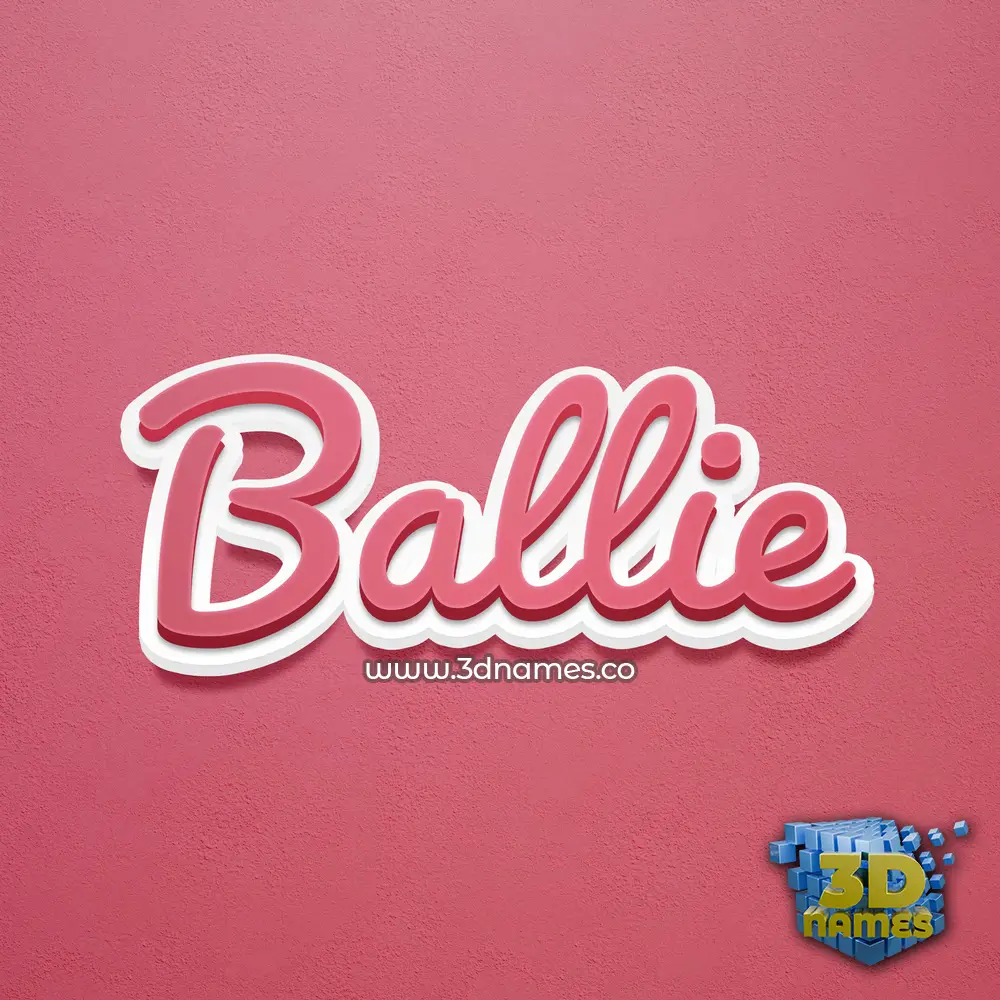 ballie in Red Scribble style - 3D name wallpaper