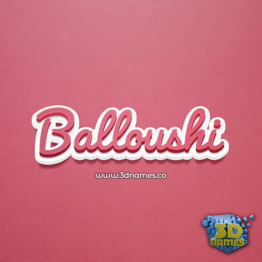 balloushi in Red Scribble style - 3D name wallpaper