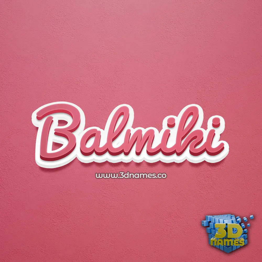 balmiki in Red Scribble style - 3D name wallpaper