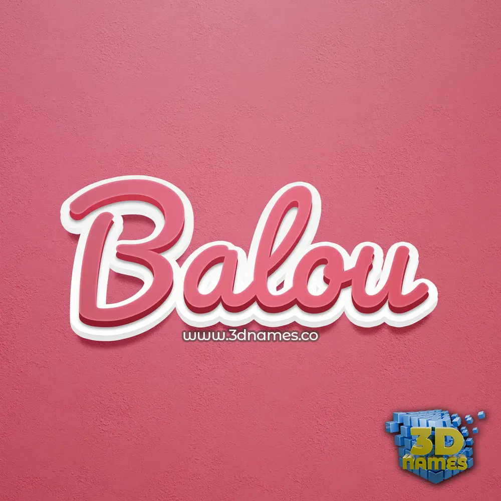 balou in Red Scribble style - 3D name wallpaper