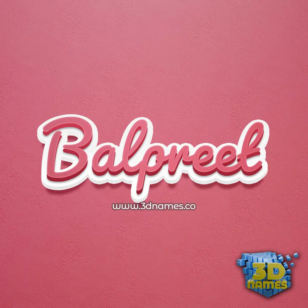 balpreet in Red Scribble style - 3D name wallpaper