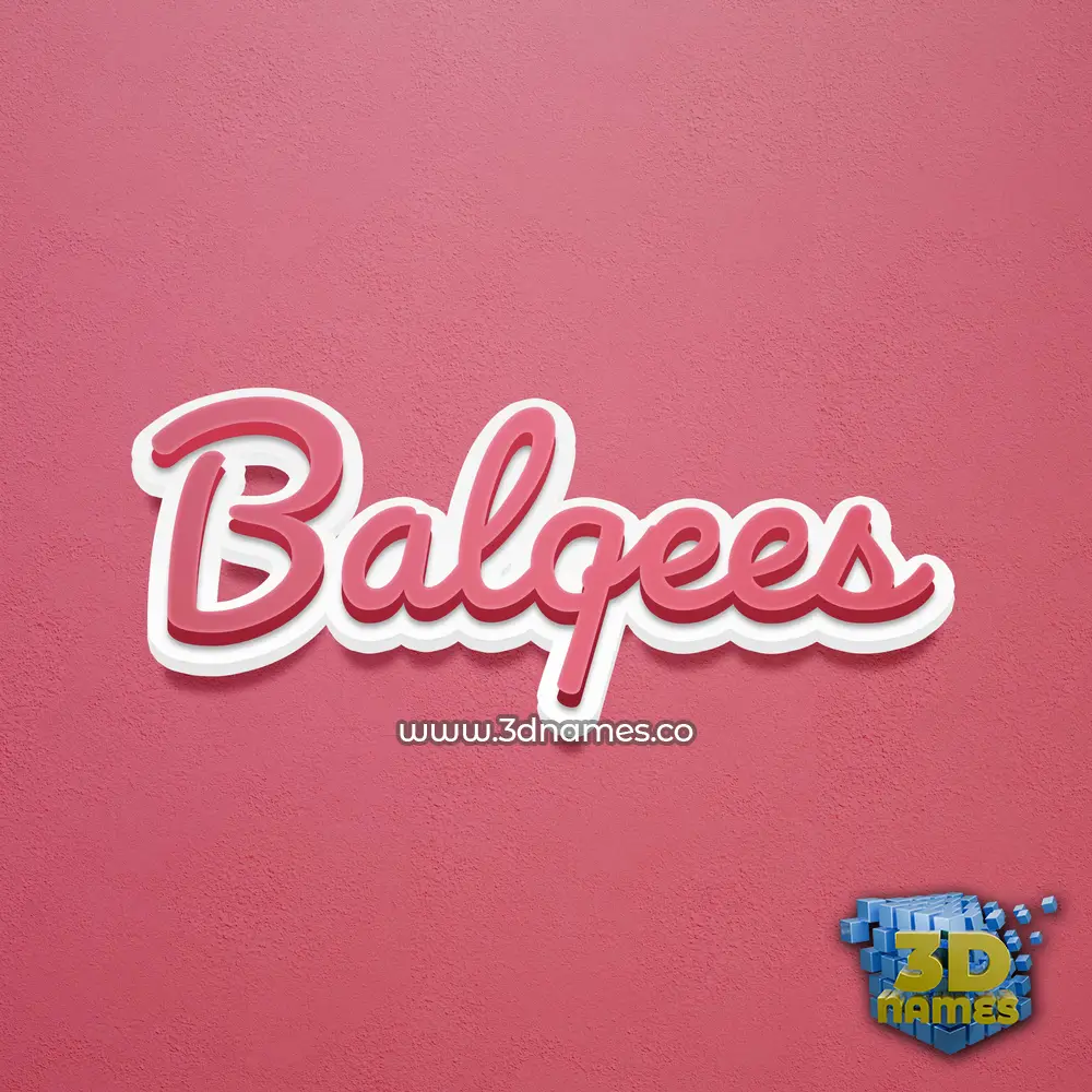balqees in Red Scribble style - 3D name wallpaper