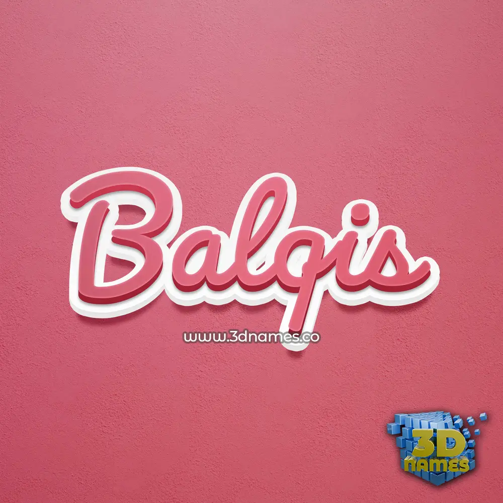 balqis in Red Scribble style - 3D name wallpaper