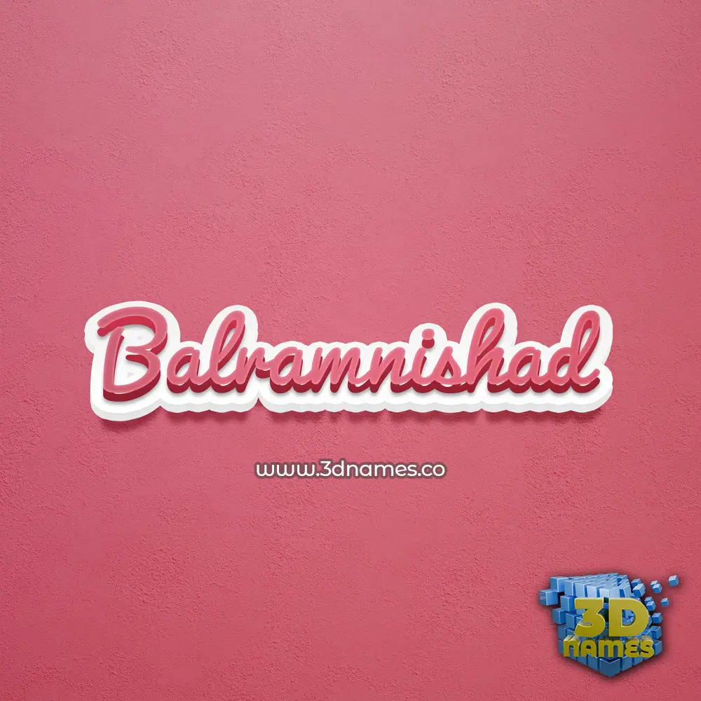 balramnishad in Red Scribble style - 3D name wallpaper